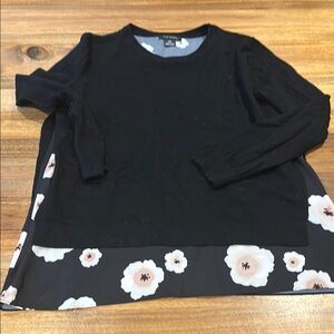 Black Floral Layered Top